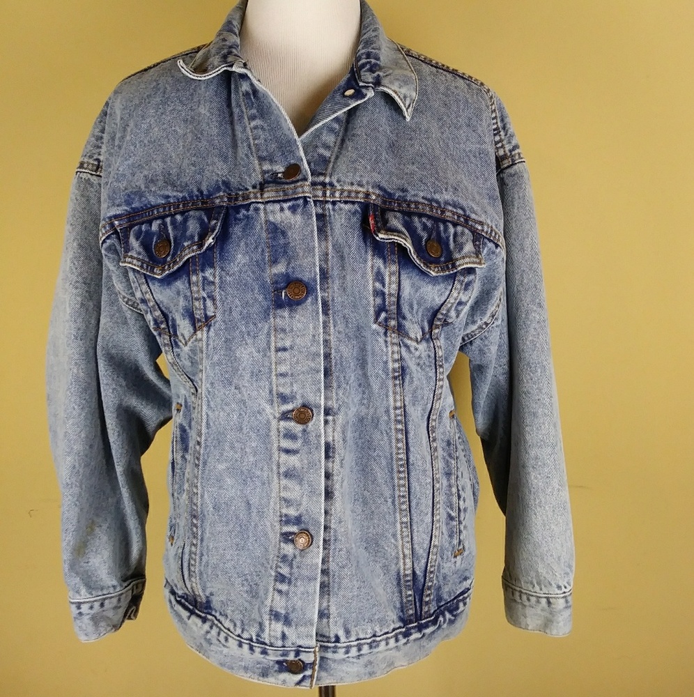 Vintage Levis Stone Wash Acid Jean Demim Jacket L